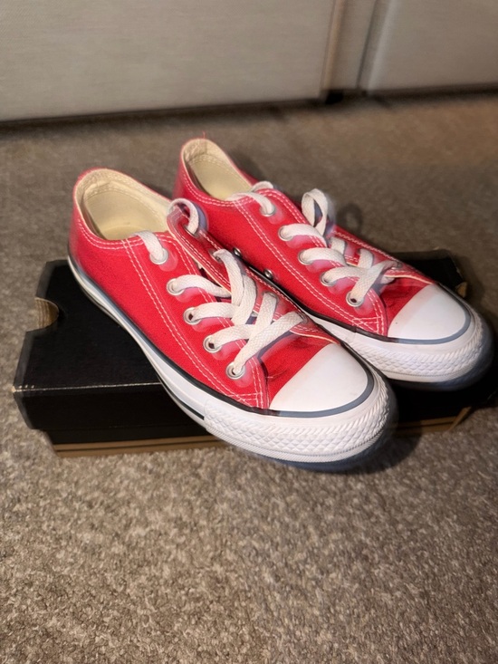 Converse Shoes - Converse Red Canvas Low Top Sneakers (Box Label)